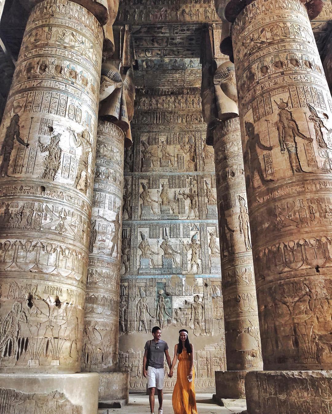 The temple of Goddess Hathor ( one of the most preserved temples with a lot of details)