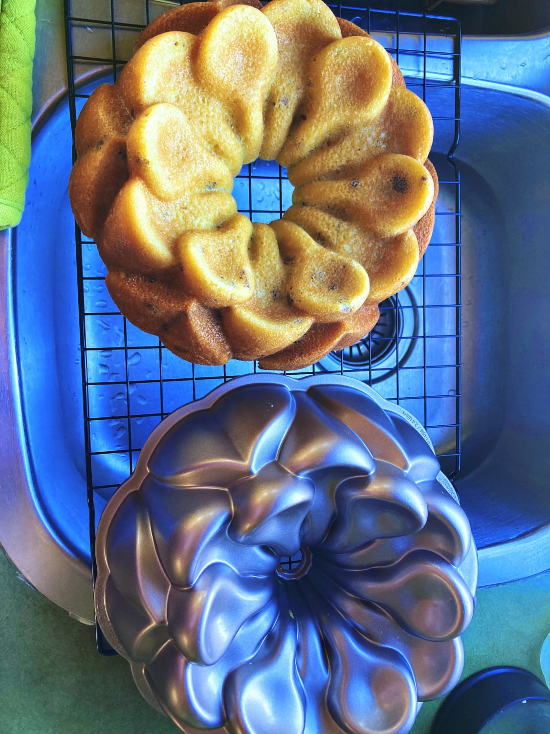 Kentucky butter Bundt cake (with pecans) in my new magnolia design pan