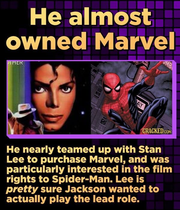 Per our Pictofact "14 Impossibly Weird Things Michael Jackson Never Quite Accomplished": We can not even fathom the multiversal timeline where Michael Jackson is in charge of the MCU...