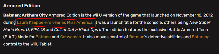 Can someone explain how this is relevant to the Arkham City wiki?