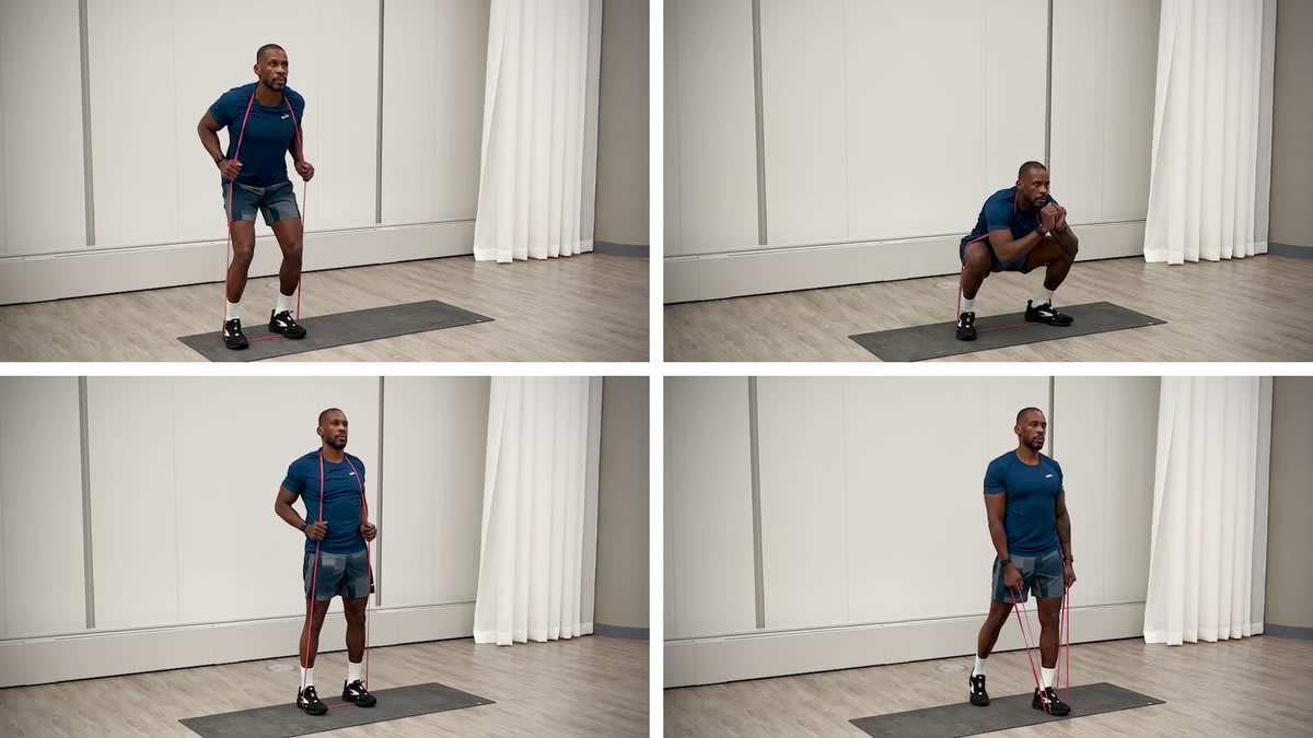 Trainer Yusuf Jeffers show you a full-body resistance band workout for beginners.
