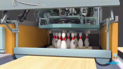 How one type of bowling pinsetter works