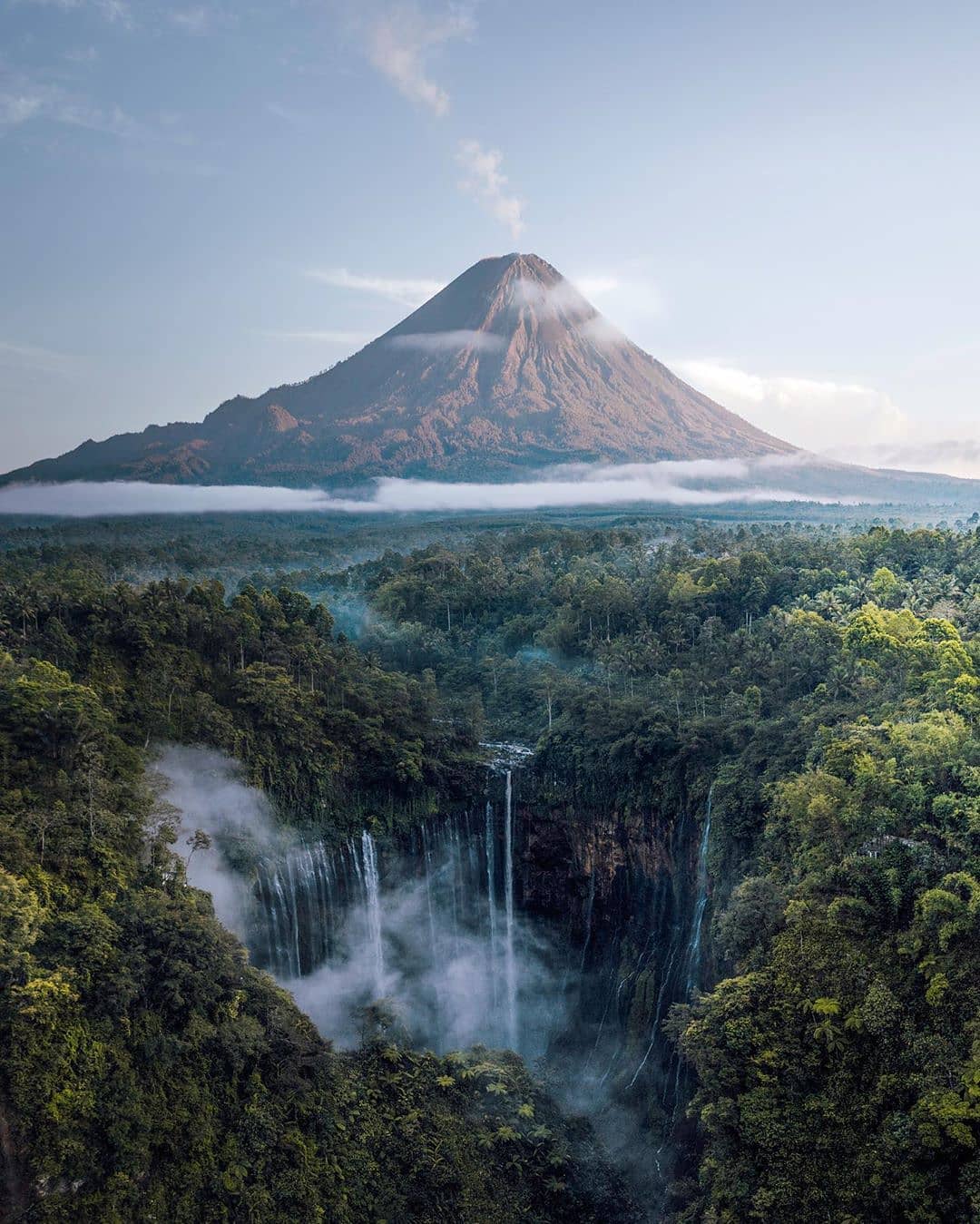 Mount Semuru in East Java, Indonesia is considered to be the "abode of gods." Perhaps it's because it is the tallest mountain on the Java island!