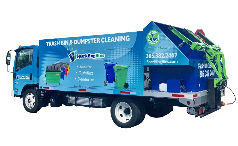 SB4PTO Dual Bin Flatbed Sparkling Bins Trash Bin Cleaning Business