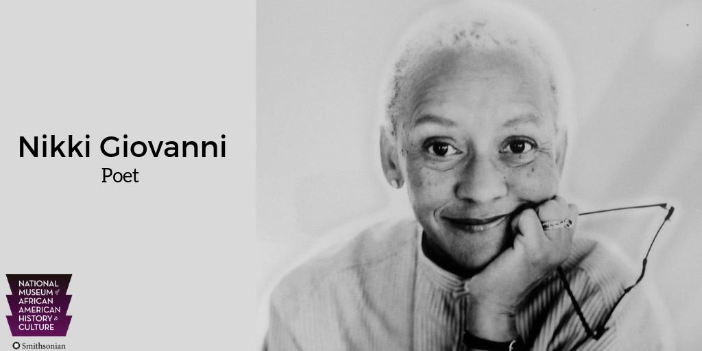 Nikki Giovanni is one of the most popular poets of the 1960s Black Arts Movement and was born OTD in Knoxville, TN. Famous for her lyrical literacy and political verses, Giovanni grew up close to her family and inspired by her grandmother.