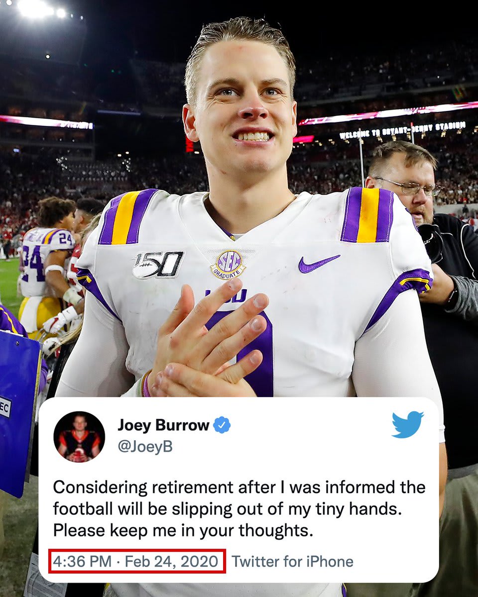 When Joe Burrow responded to having a small hand measurement at the NFLCombine 😂