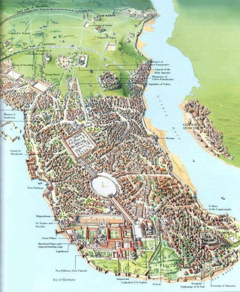 Constantinople in 1203, right before the Crusaders had laid siege on the Byzantine capital.
