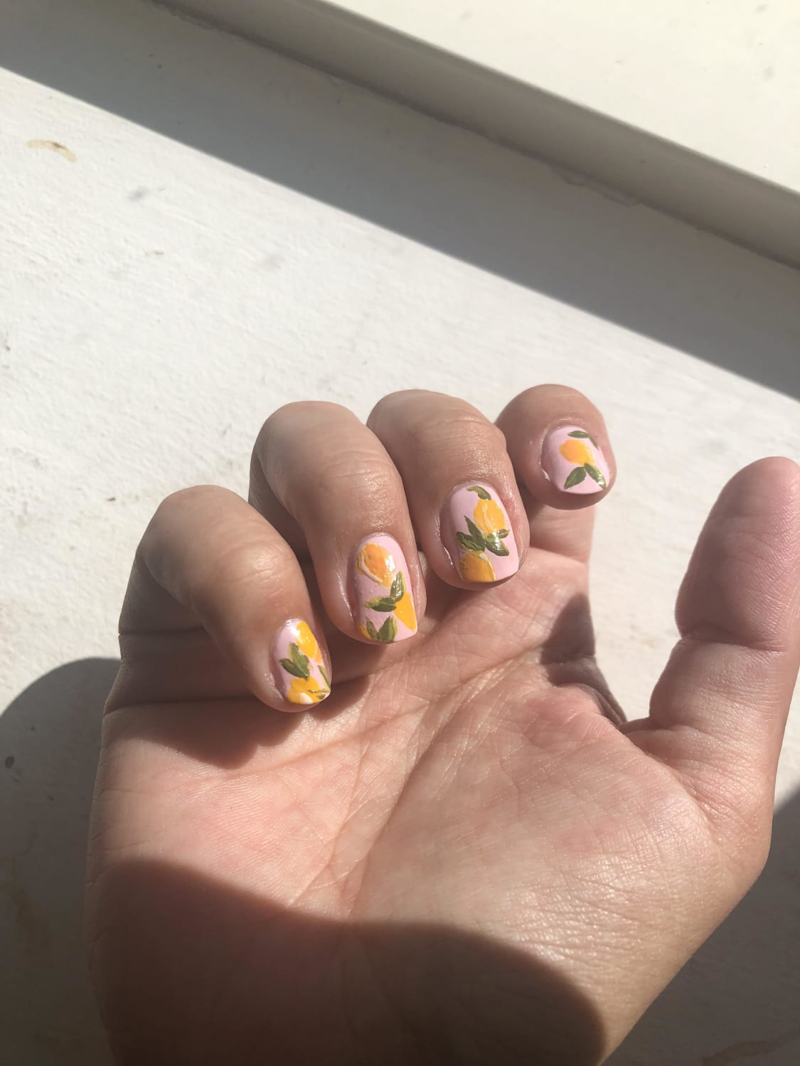 Tiny lemons freehanded with my non-dominant hand. Second ever freehand!