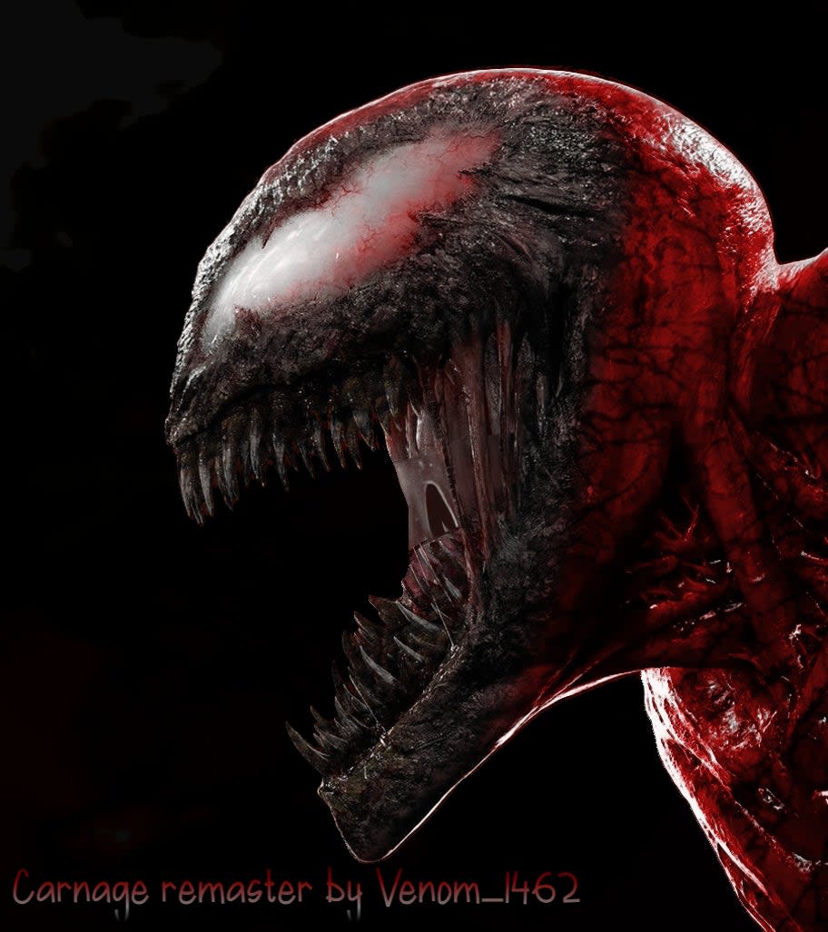 I edited Carnage's look to match a little more to its comic counterpart like dark teeth, no tongue, more black and harder red [Fanedit made by me : Venom_1462]