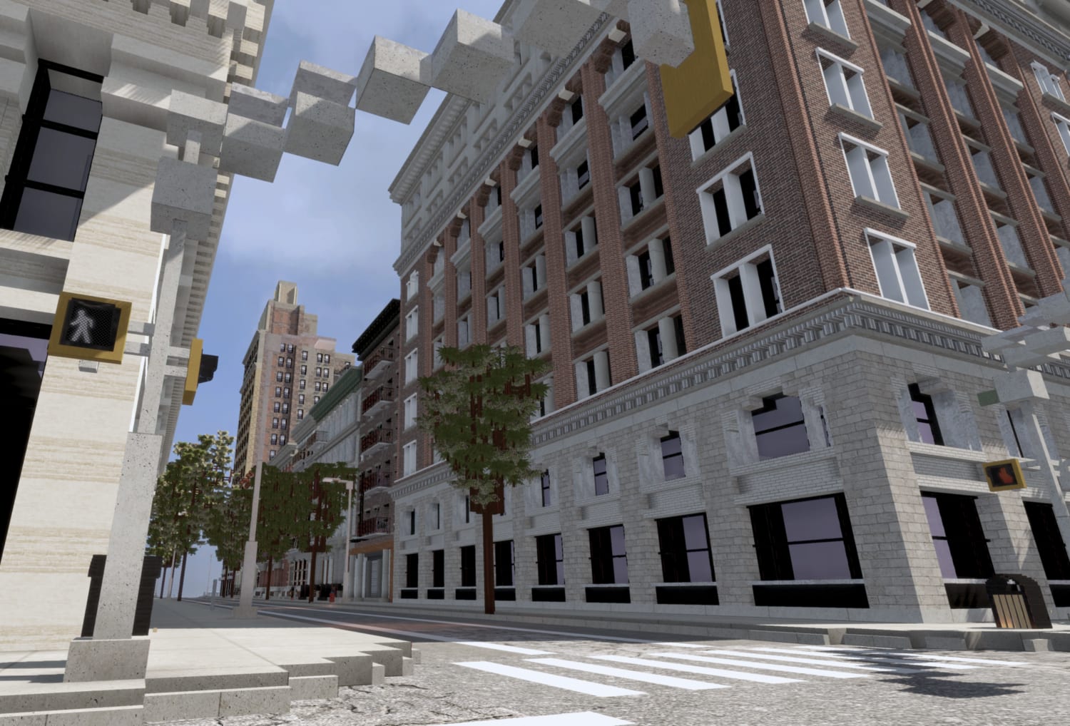 I Built a New York City style street in Minecraft.