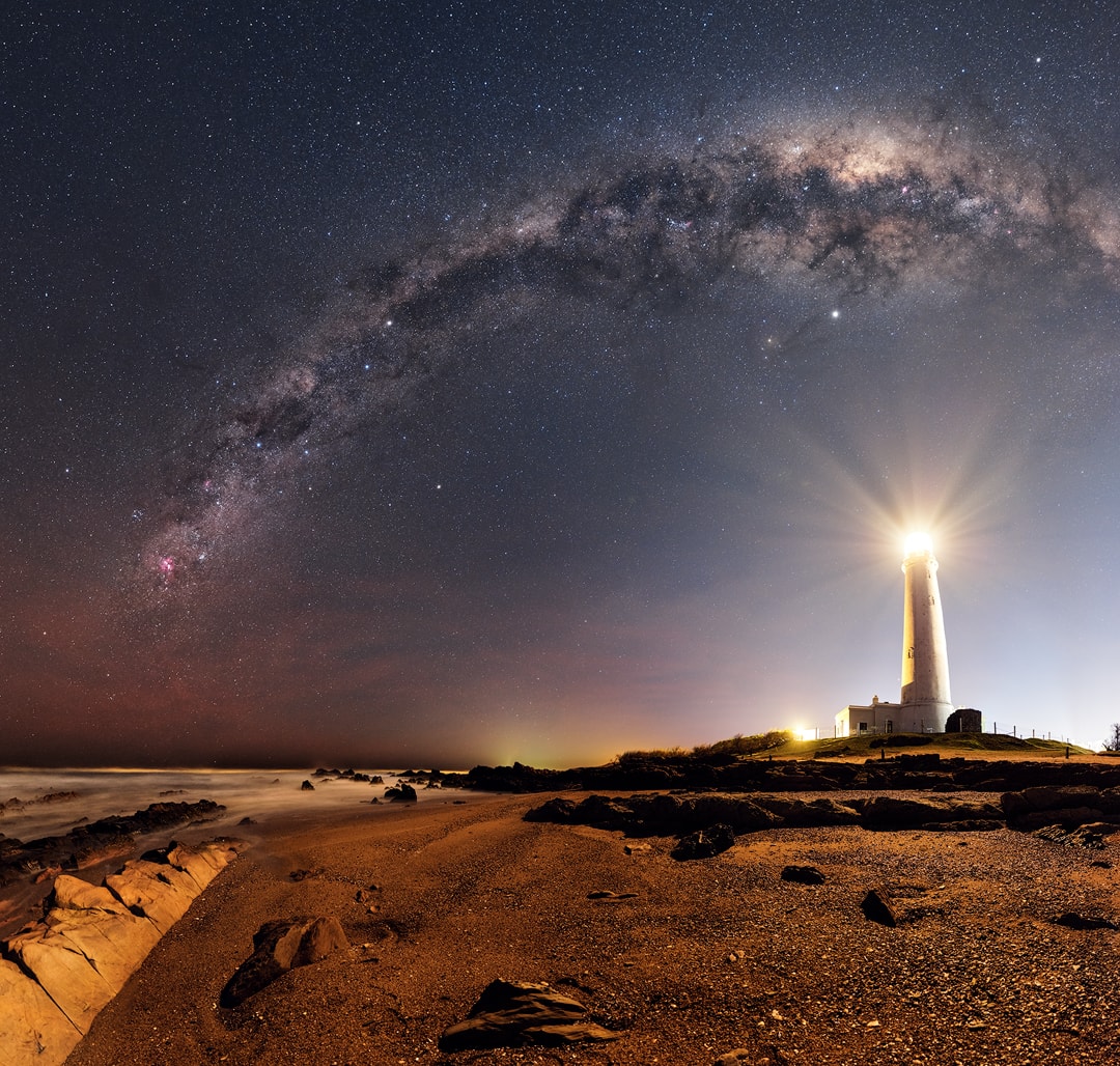 I spent 1 hour to complete this panorama of our Galaxy above La Paloma's lighthouse in Uruguay. The full resolution of the image ispixels and required several hours of post-processing. It was the coldest night of 2019 and it definitely helped to reduce noise