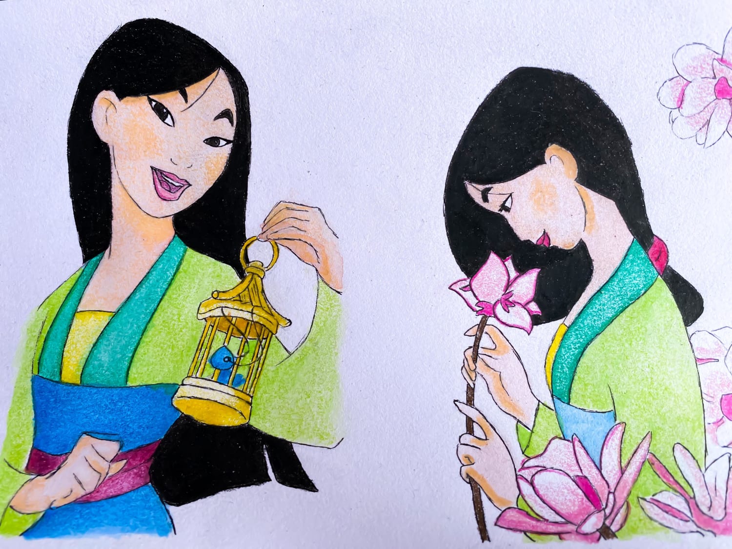 Trying to improve watercolors and pencils with a simple Mulan sketch, hope you like it