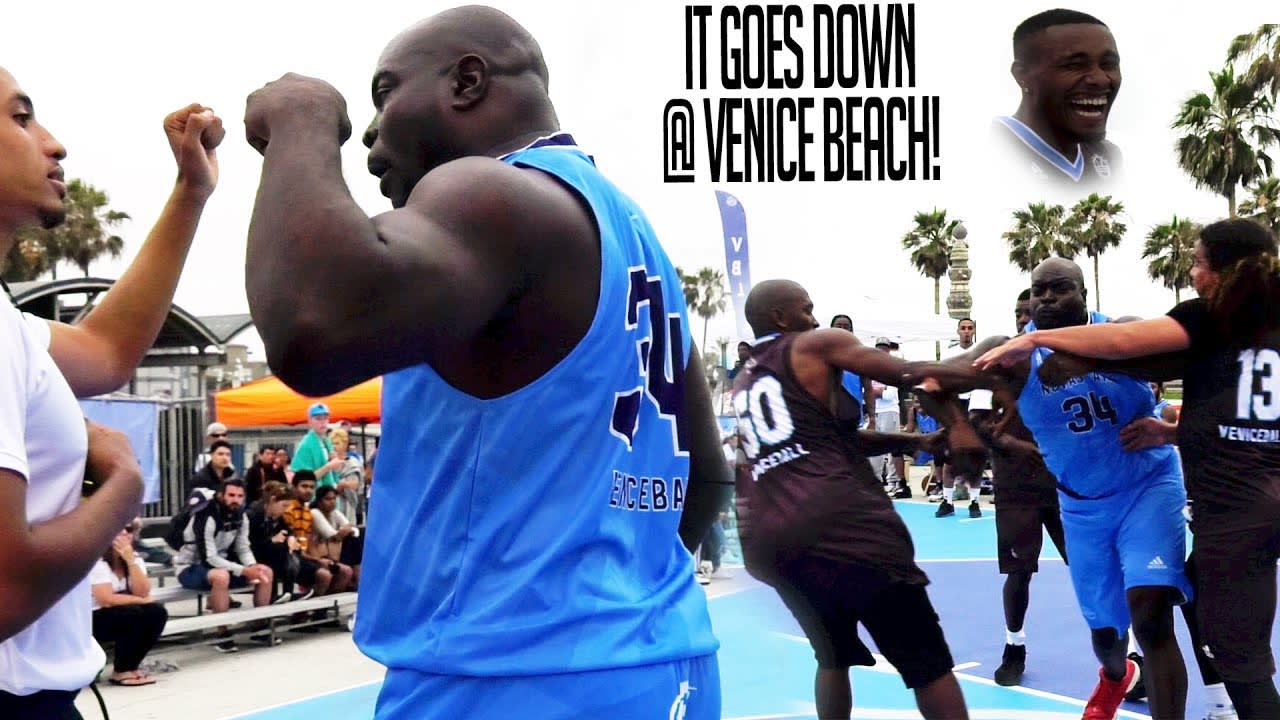 Venice Beach Hoops GETS INTENSE! PLAYERS TRASH TALKING & RISKING THEIR LIFE! [FUNNY]