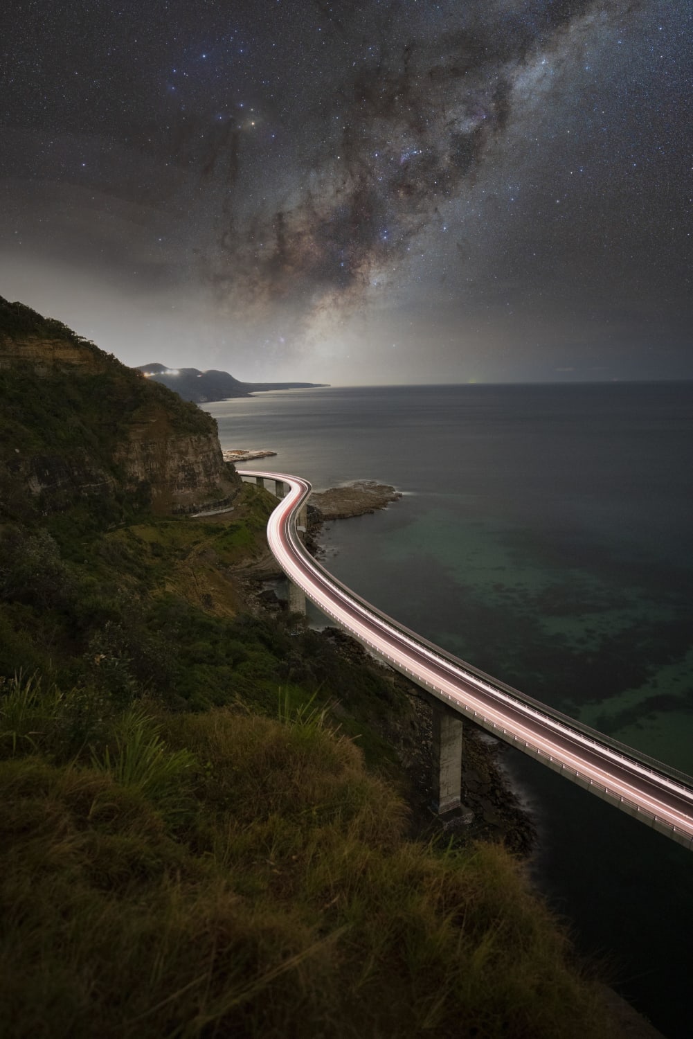 Sea Cliff Bridge under the Milky Way