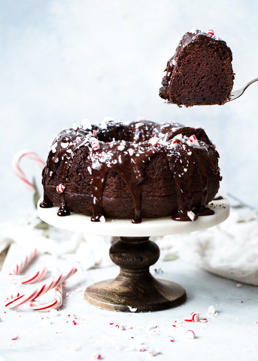 {NEW} Chocolate Peppermint Bundt Cake: