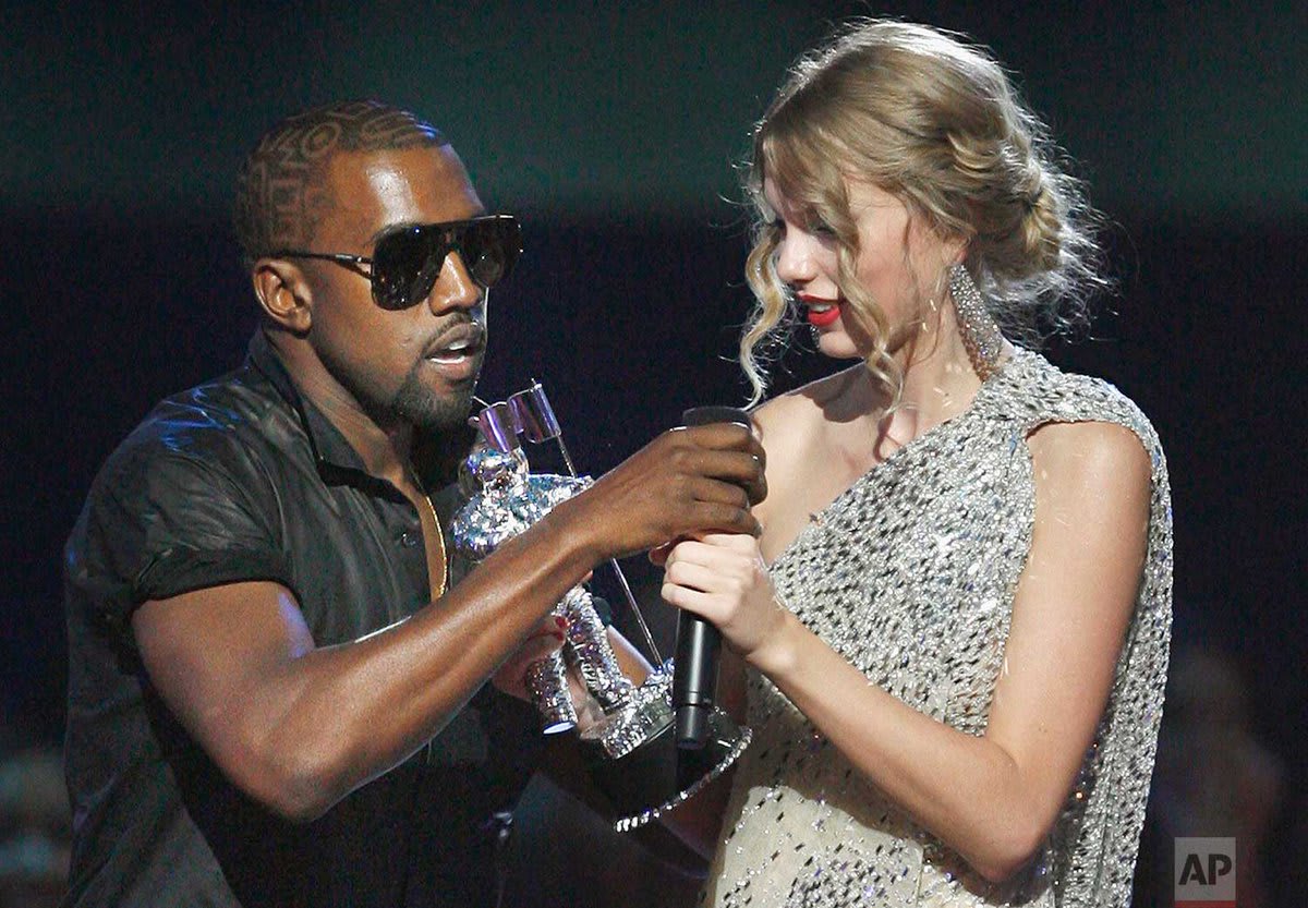 10 years ago today, Kanye West stormed the stage at the 2009 MTV Video Music Awards as Taylor Swift accepted the award for Best Female Video for 'You Belong To Me.' | Photo Jason DeCrow