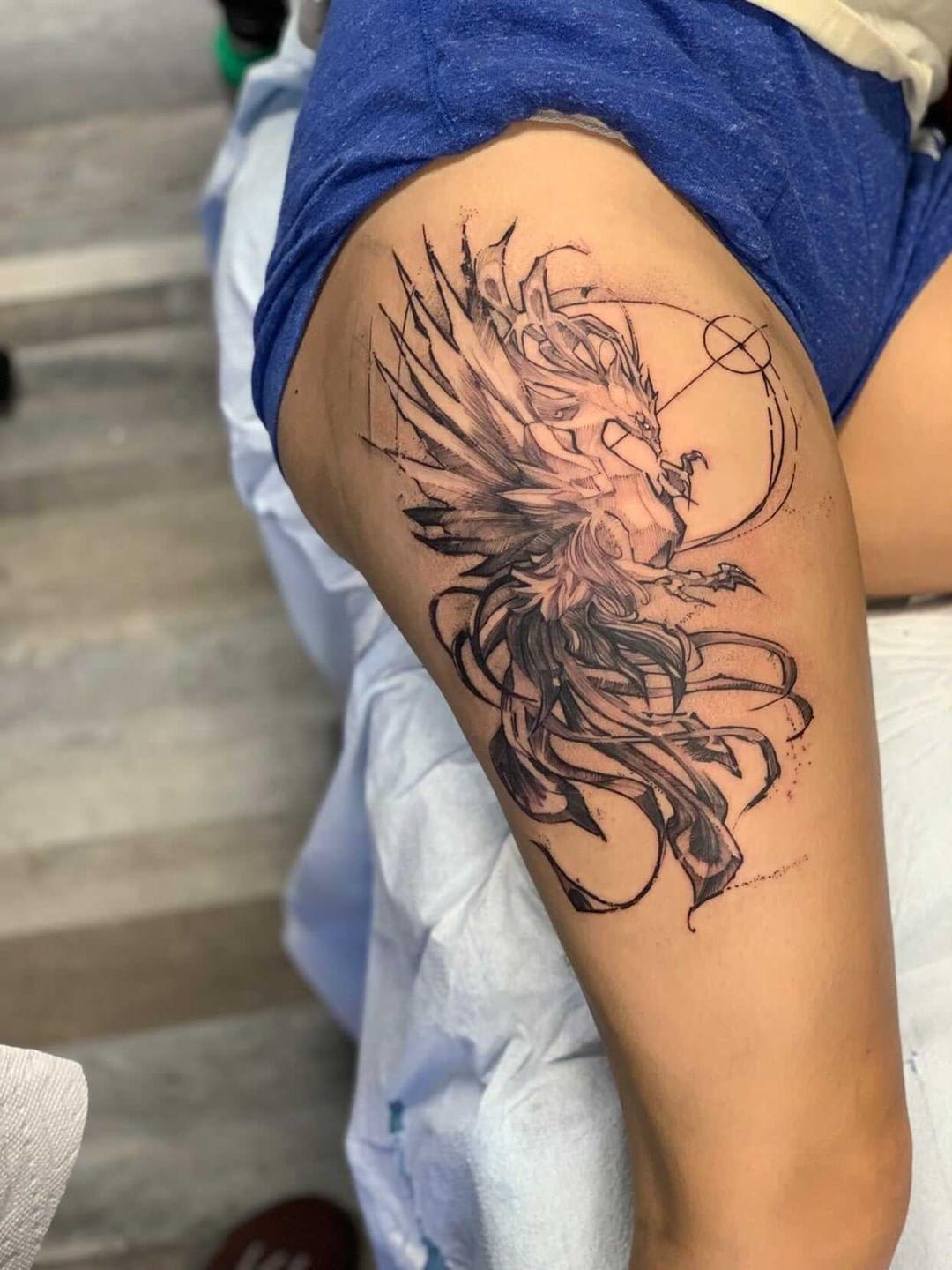 Fresh phoenix done by David M at Ahava Tattoo, Philadelphia PA