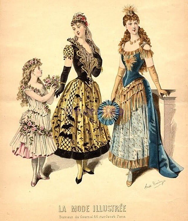 1880s springtime, witch, and sun #costumes. Fantastic little bats, snakes, and other details on the witch!