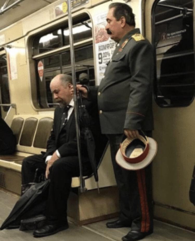 Communists on the subway