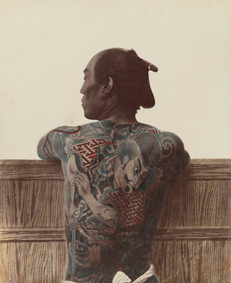 This Japanese Samurai warriors tattoos, picture taken 1870-1890
