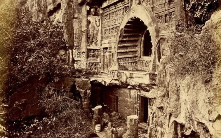Ajanta Caves in India were abandoned & found 1500 years later by British Army Captain John Smith in 1819 who had gone to India with the hopes of hunting for tigers but saw a pillar carved into rocks and investigated more. More info in the comments.