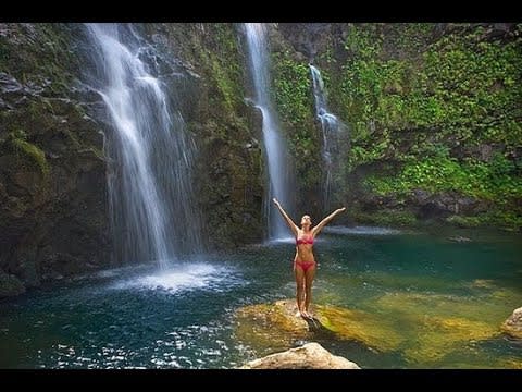 Hiking to Hidden Waterfall In Oahu Hawaii