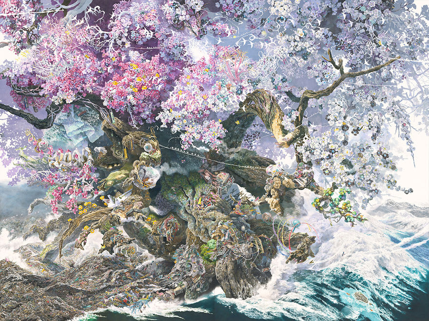 Birth, 2013 - 2016. Japanese Artist Manabu Ikeda Fits Entire Worlds Into His Drawings, And His Surreal Works Take Him Years.
