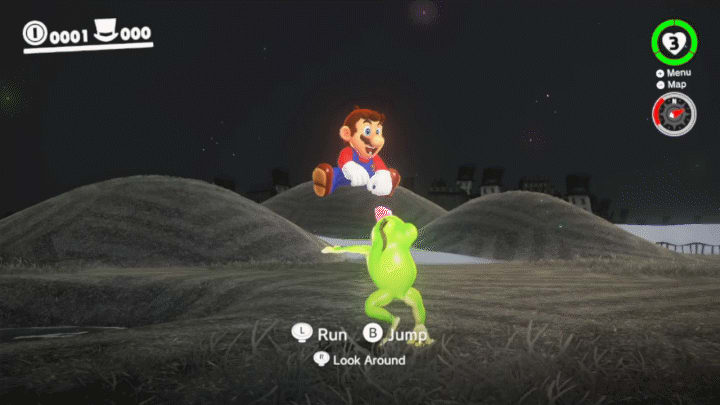 First time playing Super Mario Odyssey. I thought the frogs were enemies. They're "special friends" apparently!