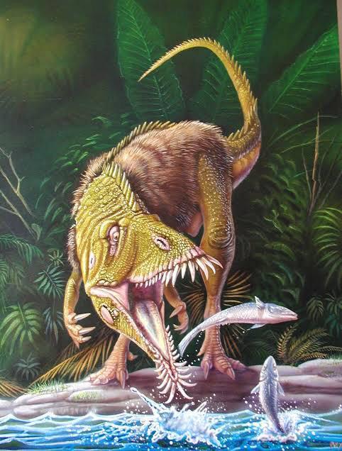 Masiakasaurus was a genus of small therapod that lived in late Cretaceous Madagascar. ItsIt's mostIt's most notable feature is its protruding teeth that may have been used to grapple and catch fish.