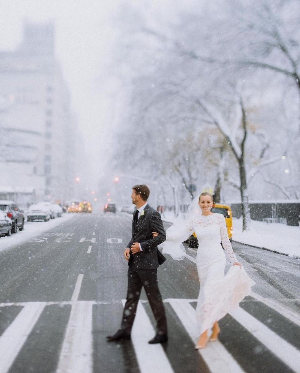 A winter white wedding. Bride @corathomasdesign is an absolute vision in the corded rose lace gown. odlrbridal Photographed by