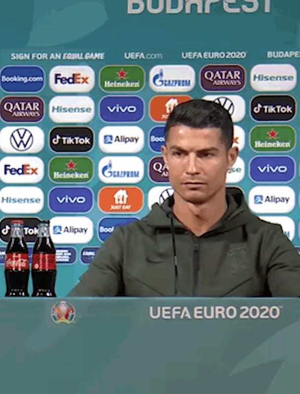 Ronaldo's real footage with coca-cola