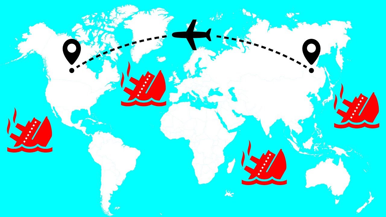 Why In-Flight Maps Show Sunken Ships
