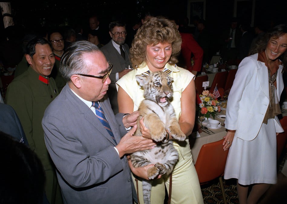 Happy Lunar New Year! Wishing everyone a great Year of the Tiger. Chinese Ambassador to the United States Chai Zemin handles a baby tiger, 6/1/1980.