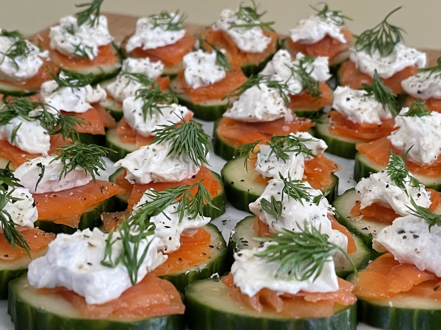 [I made] smoked salmon bites as an Easter app