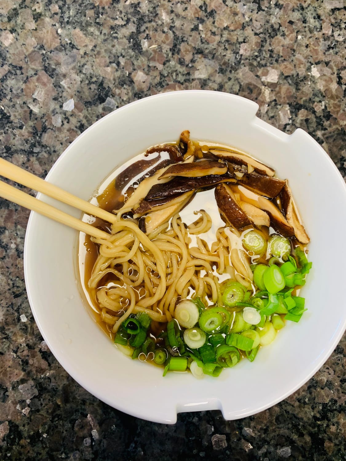 My first post here and second attempt at homemade ramen!- Shoyu with scallion oil (Vegan)