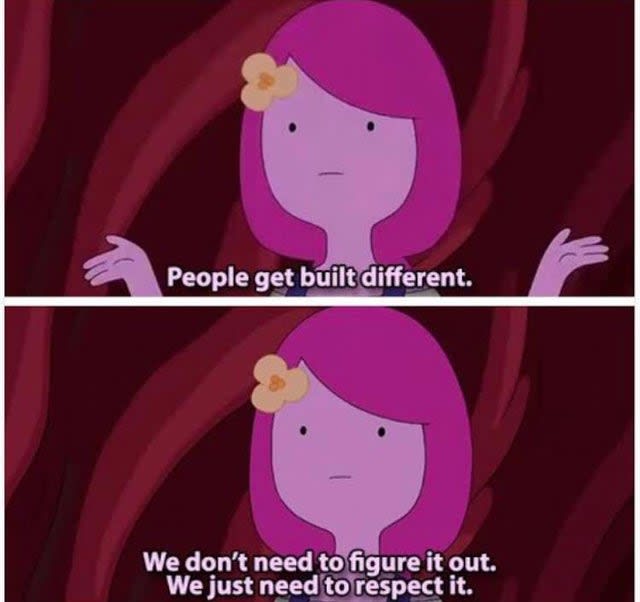 It's my 2 year HRT-versary today. Have my favourite adventure time quote as payment for being accepted into such an amazing community 💕