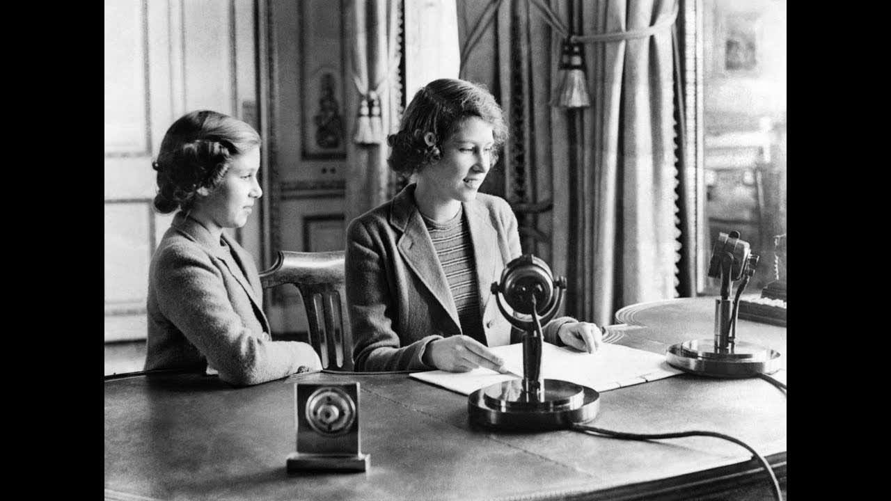Princess Elizabeth II's first radio broadcast addressing children who had been evacuated from the cities of the United Kingdom (1940)