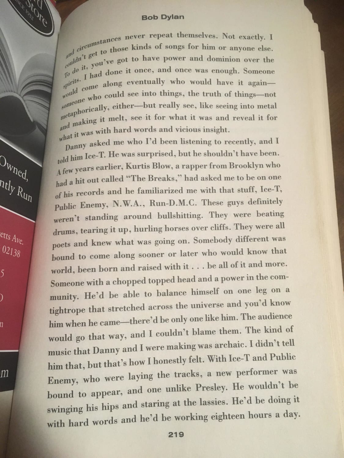 A page from Bob Dylan’s book Chronicles, that’s worth checking out if you haven’t seen before.