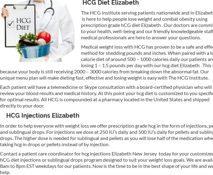 weight loss hcg shots in new jersey