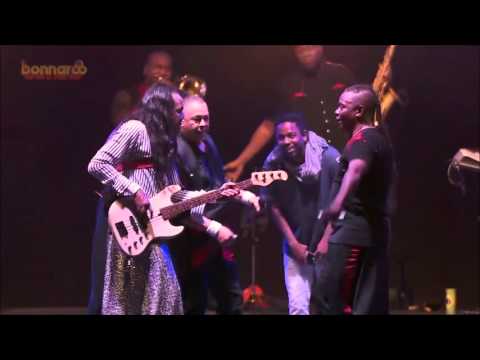 Earth Wind and Fire performing with Kendrick Lamar and Chance The Rapper at Bonnaroo 2015