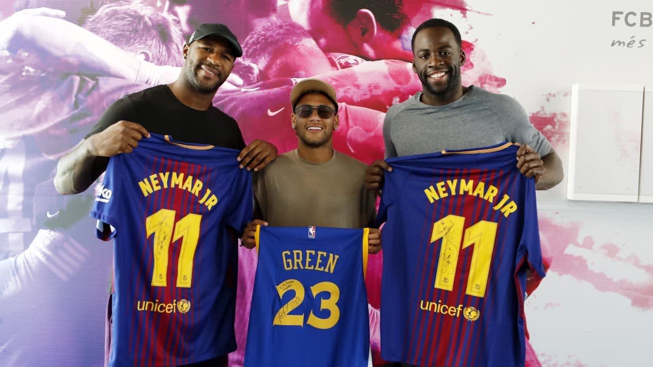 NBA's Green, NFL's Branch visit FC Barcelona