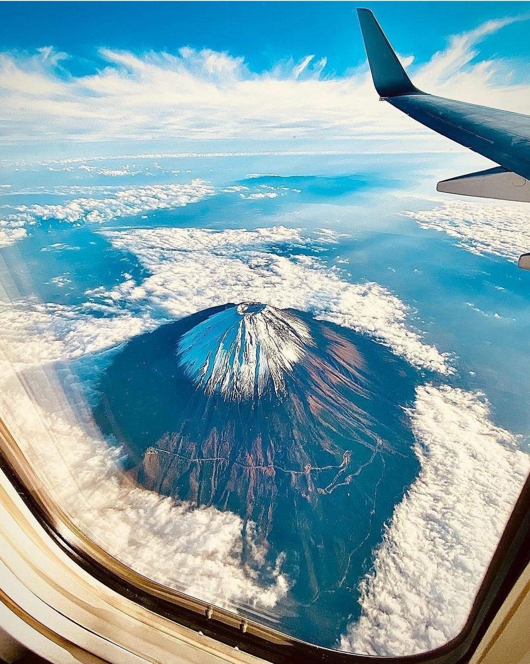 Mount Fuji from a plane