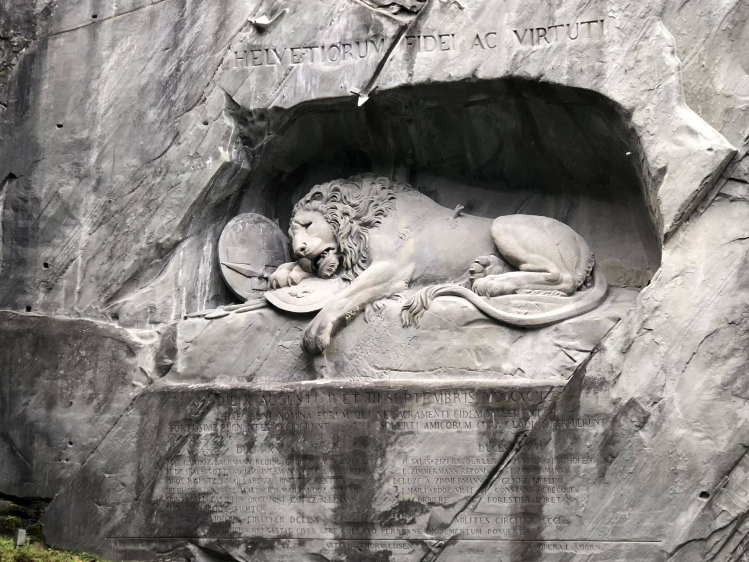 The Lion of Lucerne, memorial to the Swiss guards who were massacred during the French Revolution.