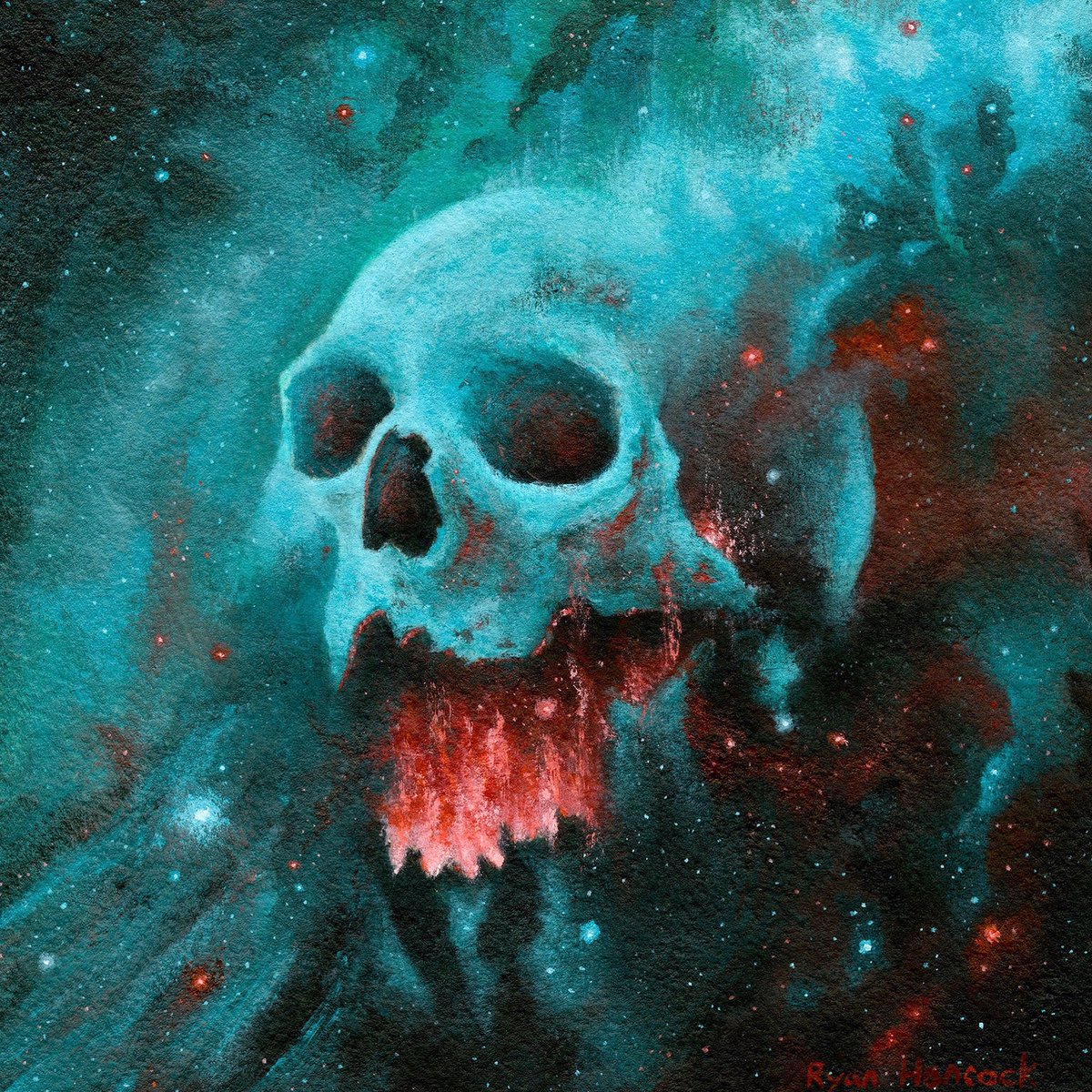 The Cosmic Skull by Ryan T Hancock (acrylic on paper) 💀