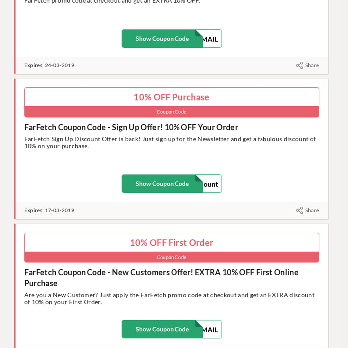 online promo code march 2019