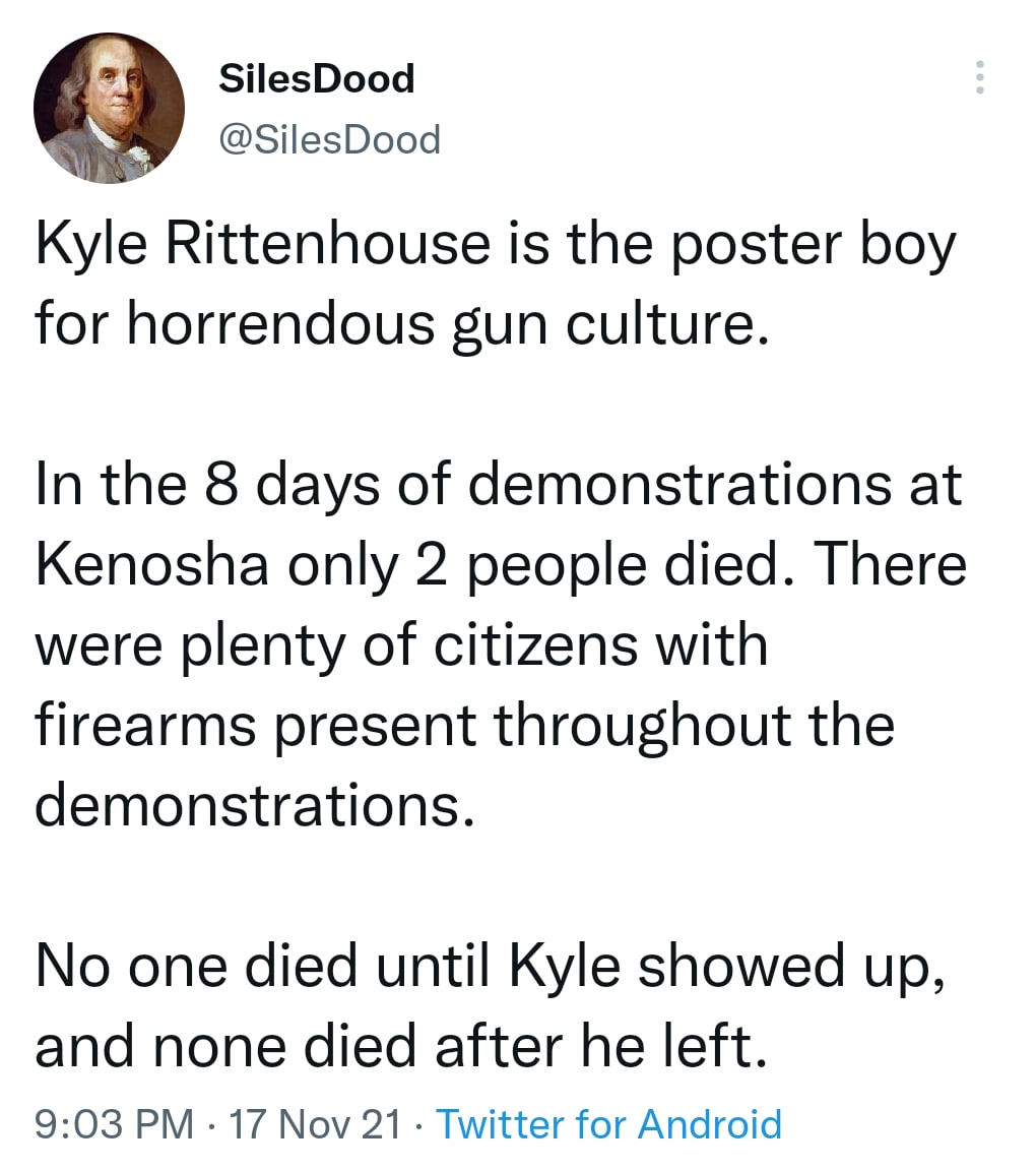 Regardless of any self defense claim, Kyle's presence changed everything