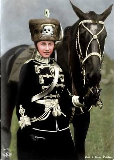 Princess Louise of Prussia, Kaiser Wilhelm’s only daughter, dressed in the uniform of the Life Hussars. 1850s.