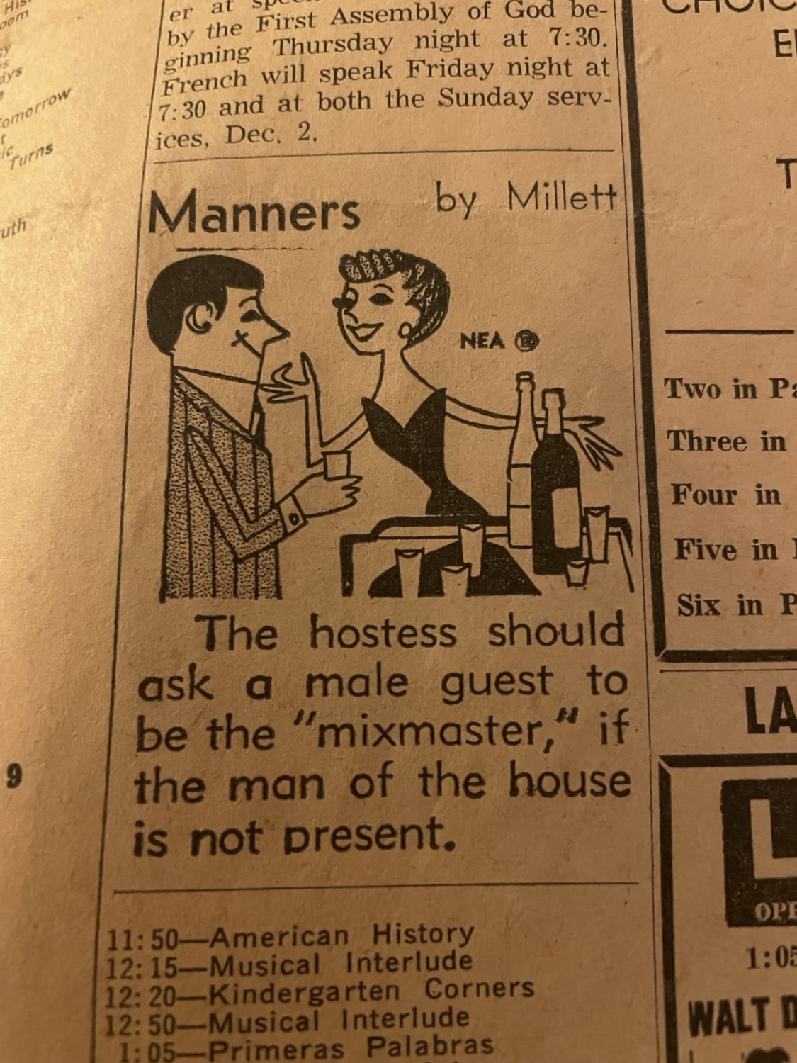 Newspaper Advice- South Florida- 1962