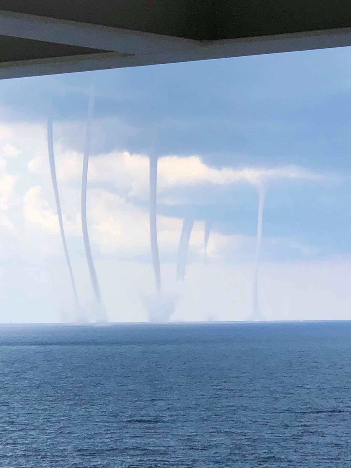 This image of 6 waterspouts in the Gulf of Mexico. (Image credit: Frank Leday)