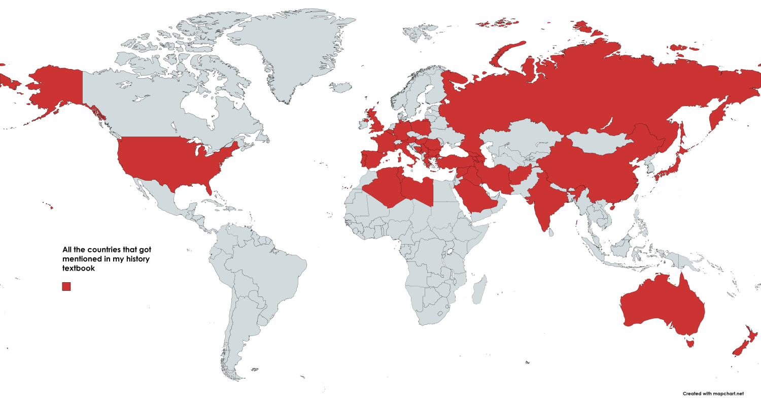 Guess where i live! Here is all the countries that got mentioned in my history textbook.